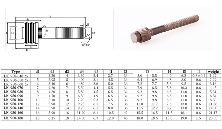 KVT密封塞鐵抽芯鉚釘規(guī)格圖
