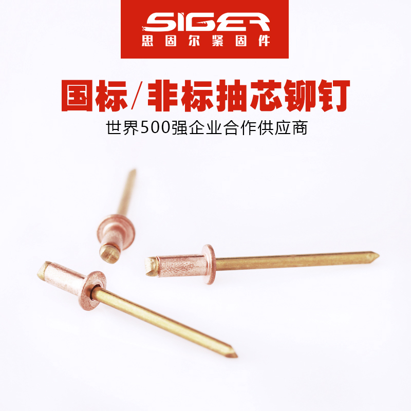 開(kāi)口型圓頭全銅抽芯鉚釘