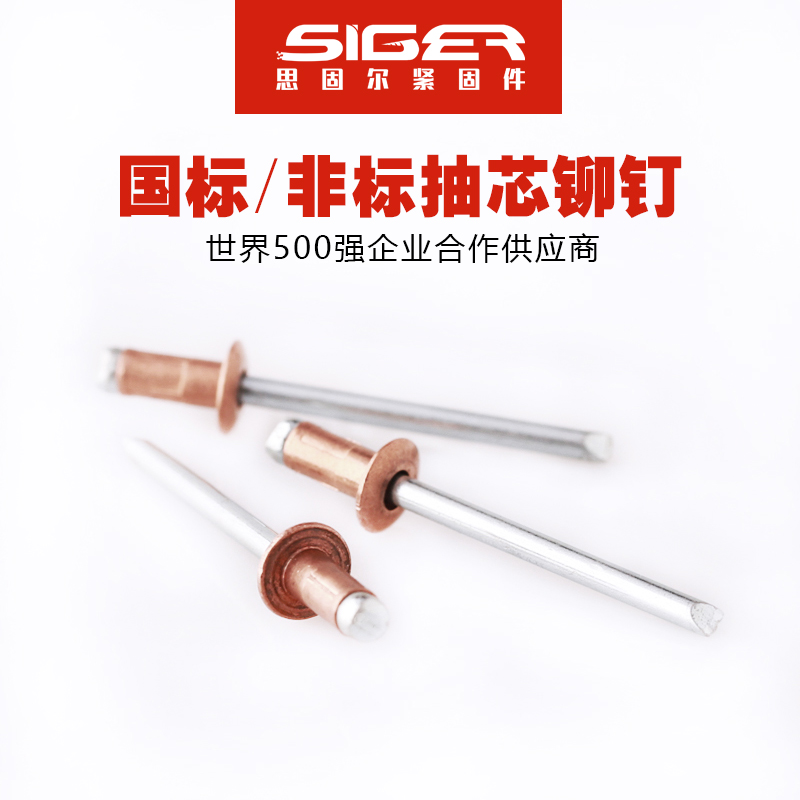 開(kāi)口型圓頭銅抽芯鉚釘